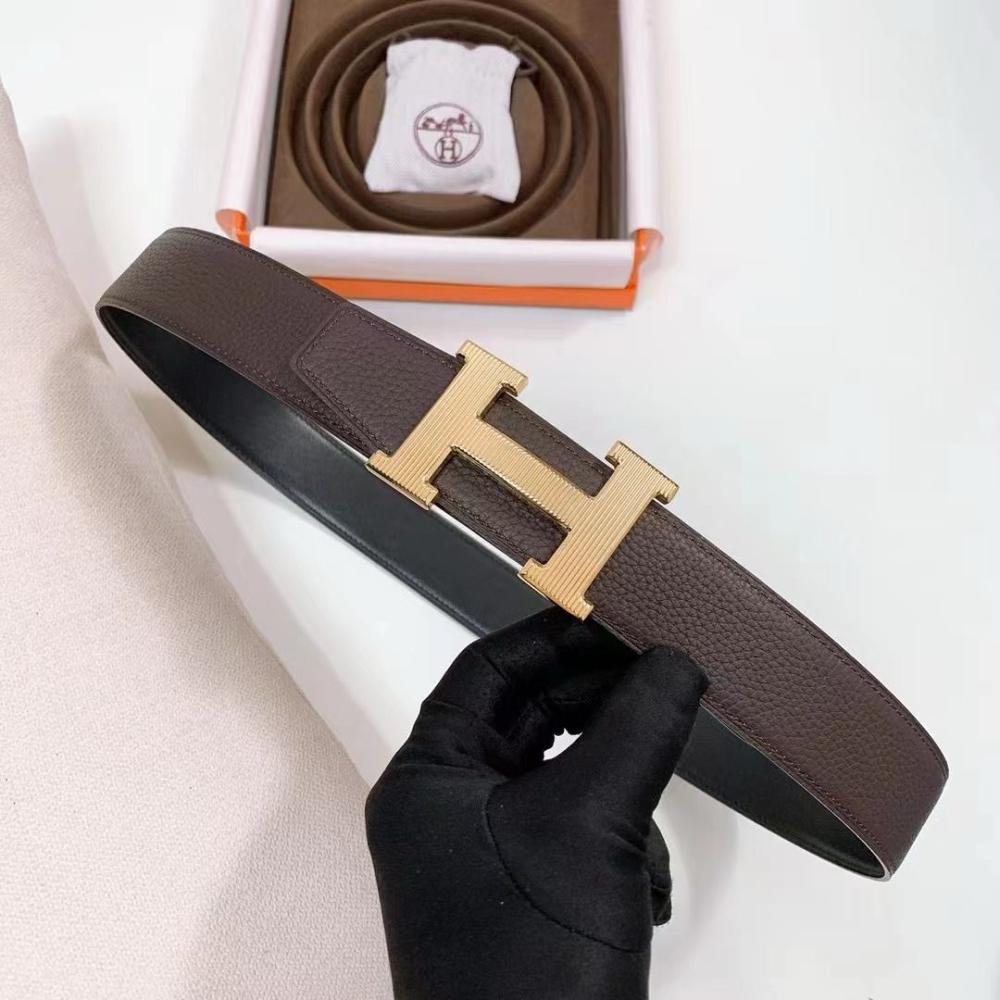 ストラップ Hermes Men's Belt with Brand Logo, Luxury Brown, Master