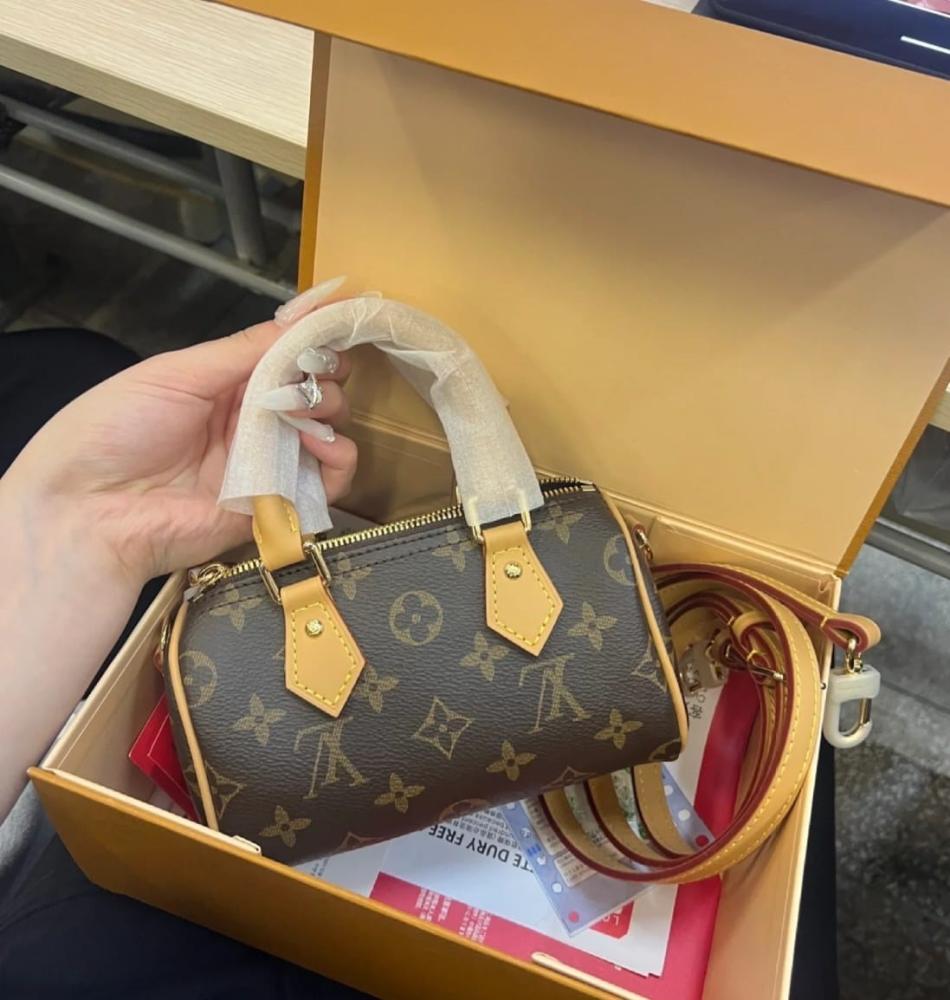 حقيبة نانو سبيدي لويس فيتون مونوغرام بني وعسلي