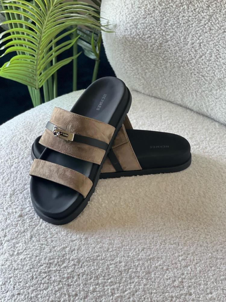 Hermes Jackson Men's Open Summer Sandal, Grey and Black - E