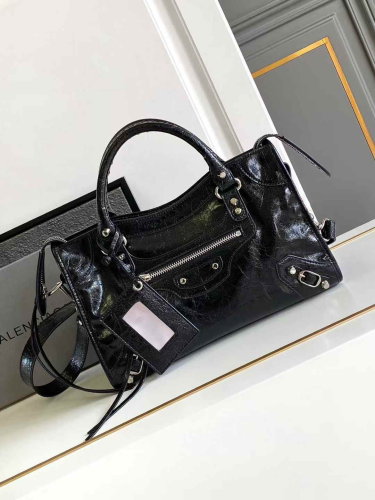 Balenciaga Le City 30cm Large Black Bag for Women - E-SEVEN STORE