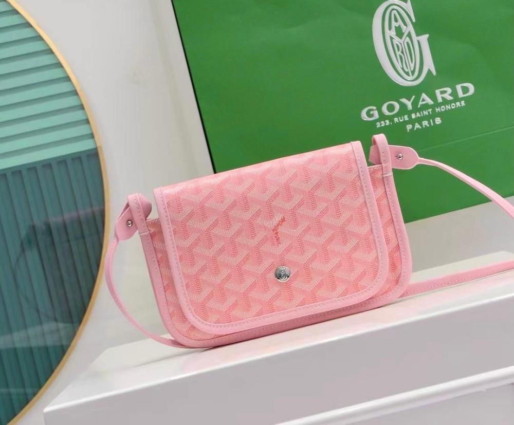 Goyard Women's Crossbody Bag with Brand Logo Print, Pink E-SEVEN