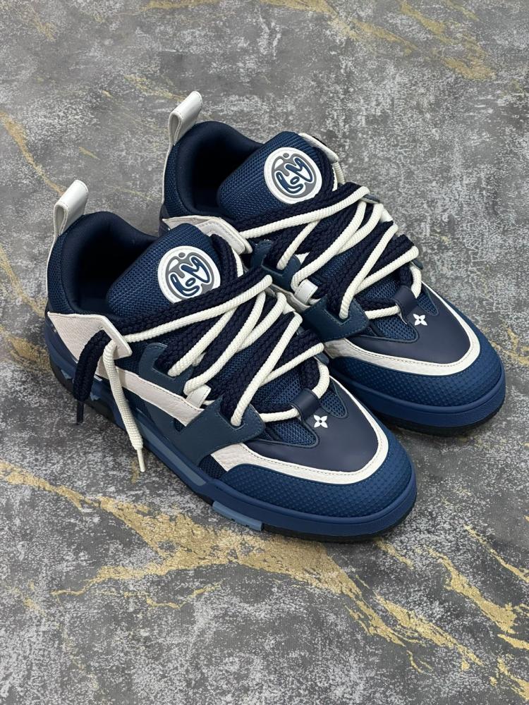 Louis Vuitton Men's Sport Sneakers, Youthful Design, Dark Blue with White