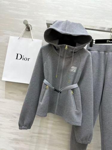 Miss Dior Women's Casual Tracksuit with Pants and Jacket in Grey