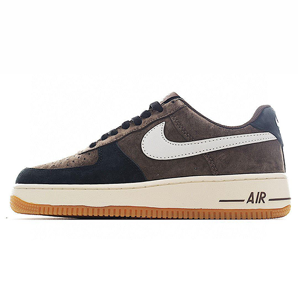 Nike Air Force 1 Men's Suede Sneakers Brown Black White