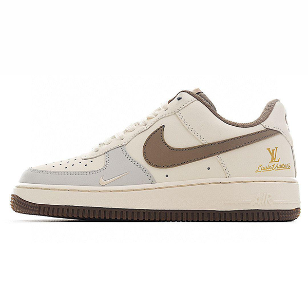 Nike Air Force 1 x Louis Vuitton Men's White Grey Brown Sneakers