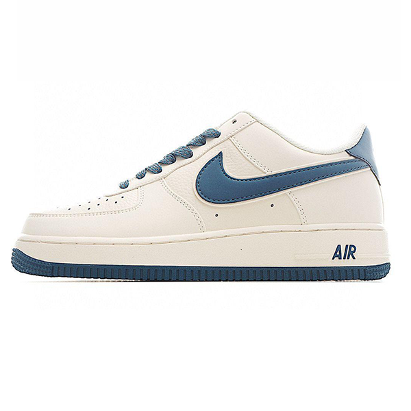 Nike Air Force Unisex Sneakers White with Matte Blue E-SEVEN STORE