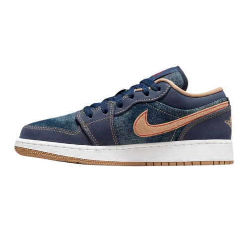 Air Jordan 1 Low SE Denim Midnight Navy Muslin Whi...