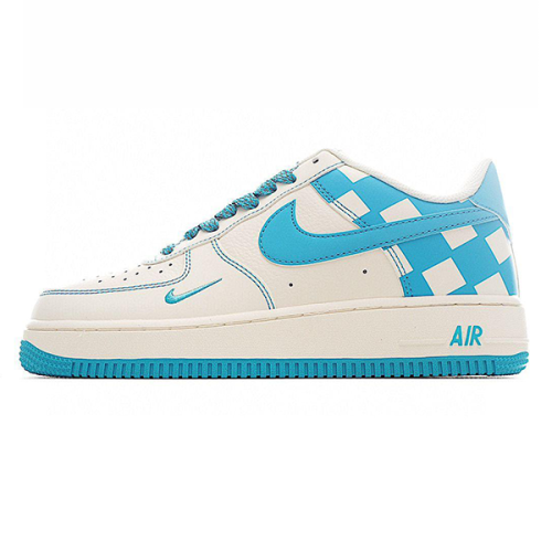Nike Unisex Air Force White with Pure Blue E-SEVEN STORE