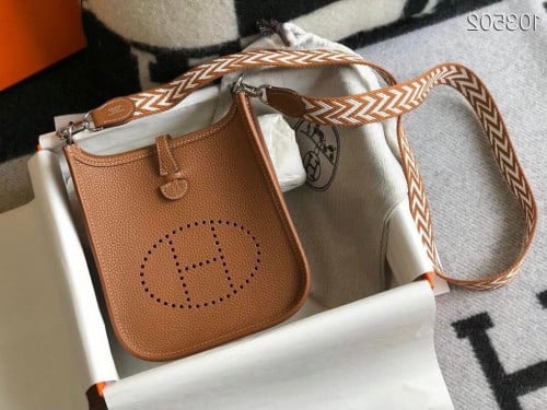バッグ حقيبة هيرمس إيفلين ميني - جلد بني - E-SEVEN STORE