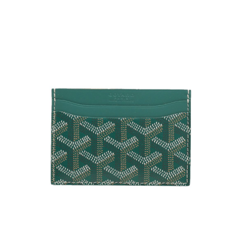goyard card holder green