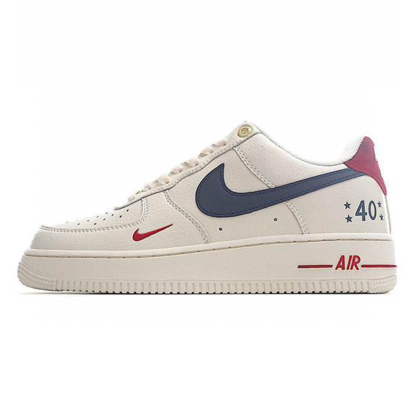 Nike Air Force 1 Unisex Sneakers White Navy Red