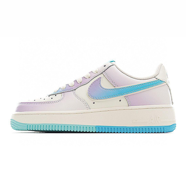 Nike Air Force 1 Unisex Shoes, Purple with Distinctive Blue