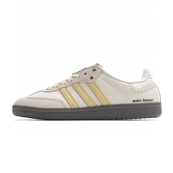 Adidas Samba Unisex Shoes Light Beige with Yellow