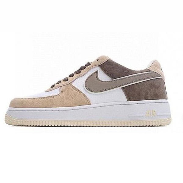 Nike Air Force 1 Suede Shoes Beige Penny Stylish with White