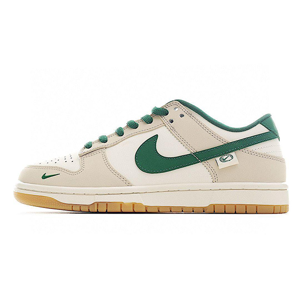 Unisex Nike Dunk Low White with Green and Yellow Sneakers