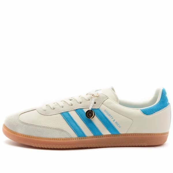 Adidas Samba Sporty & Rich Cream with Blue Shoes - E-SEVEN STORE