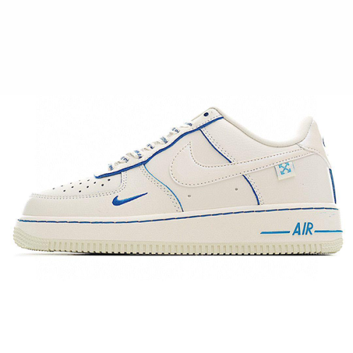 Nike Air Force Basketball Shoes White with Blue E-SEVEN STORE - Technical View