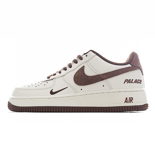 Nike Air Force Men's Sneakers White with Brown E-SEVEN STORE