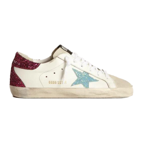 Golden Goose Superstar Women's Sneakers White Aqua Red E-SEVEN STORE