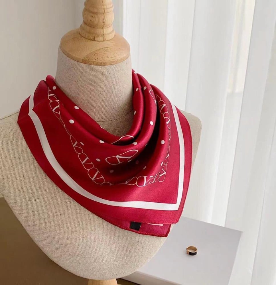 Valentino Red Women's Polka Dot Scarf - E-SEVEN STORE