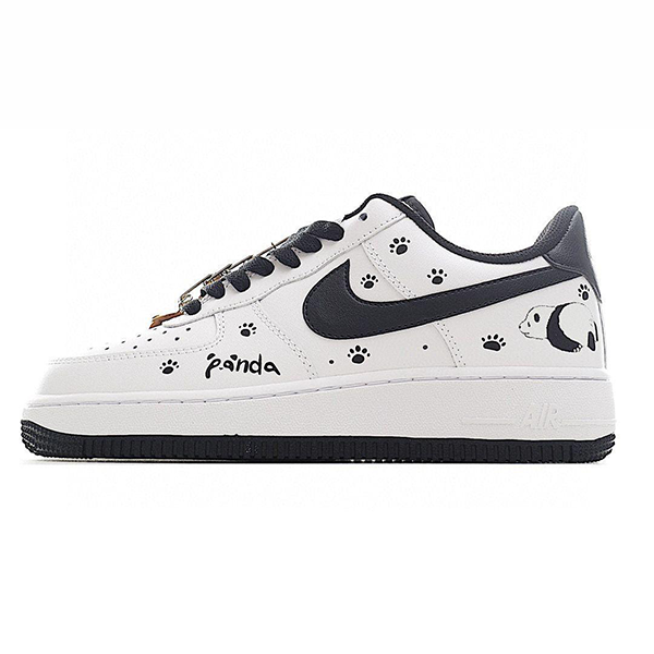 Nike Air Force 1 Panda White and Black Distinctive Sports Shoes