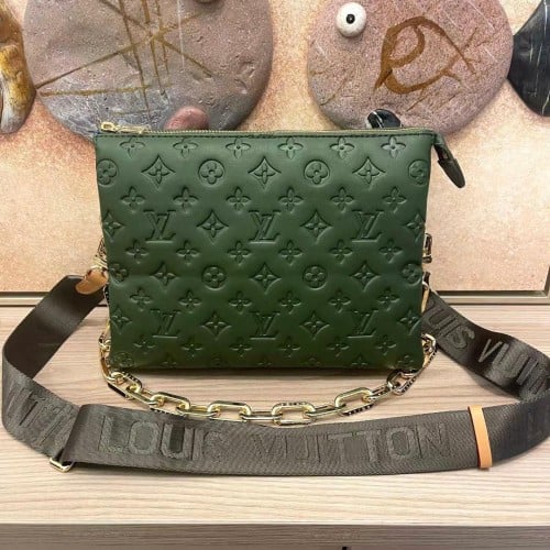 Louis Vuitton Cousin Bag in Dark Green Monogram with Gold Chain