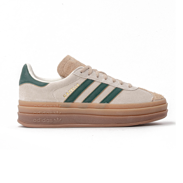 Adidas Gazelle Bold Magic Women's Shoes Beige with Green E-SEVEN