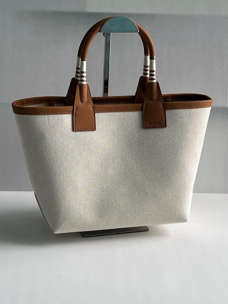 Hermes Stabile Grey and Brown Luxury Tote Bag 25cm