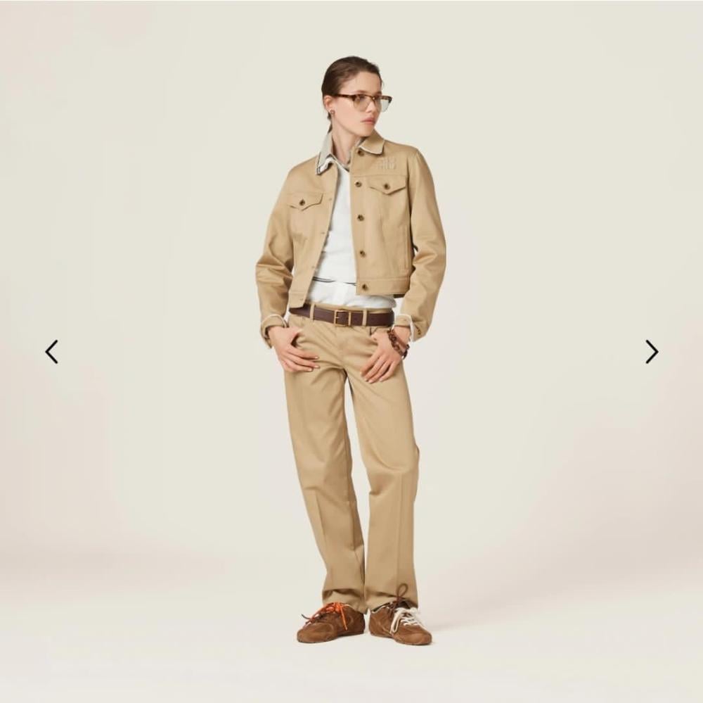 Miu Miu Women's Short Jacket with Stylish Buttons in Beige