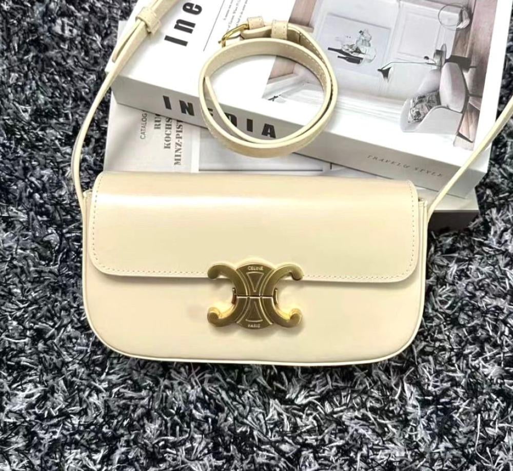 Celine Women's Flap Shoulder Bag in White