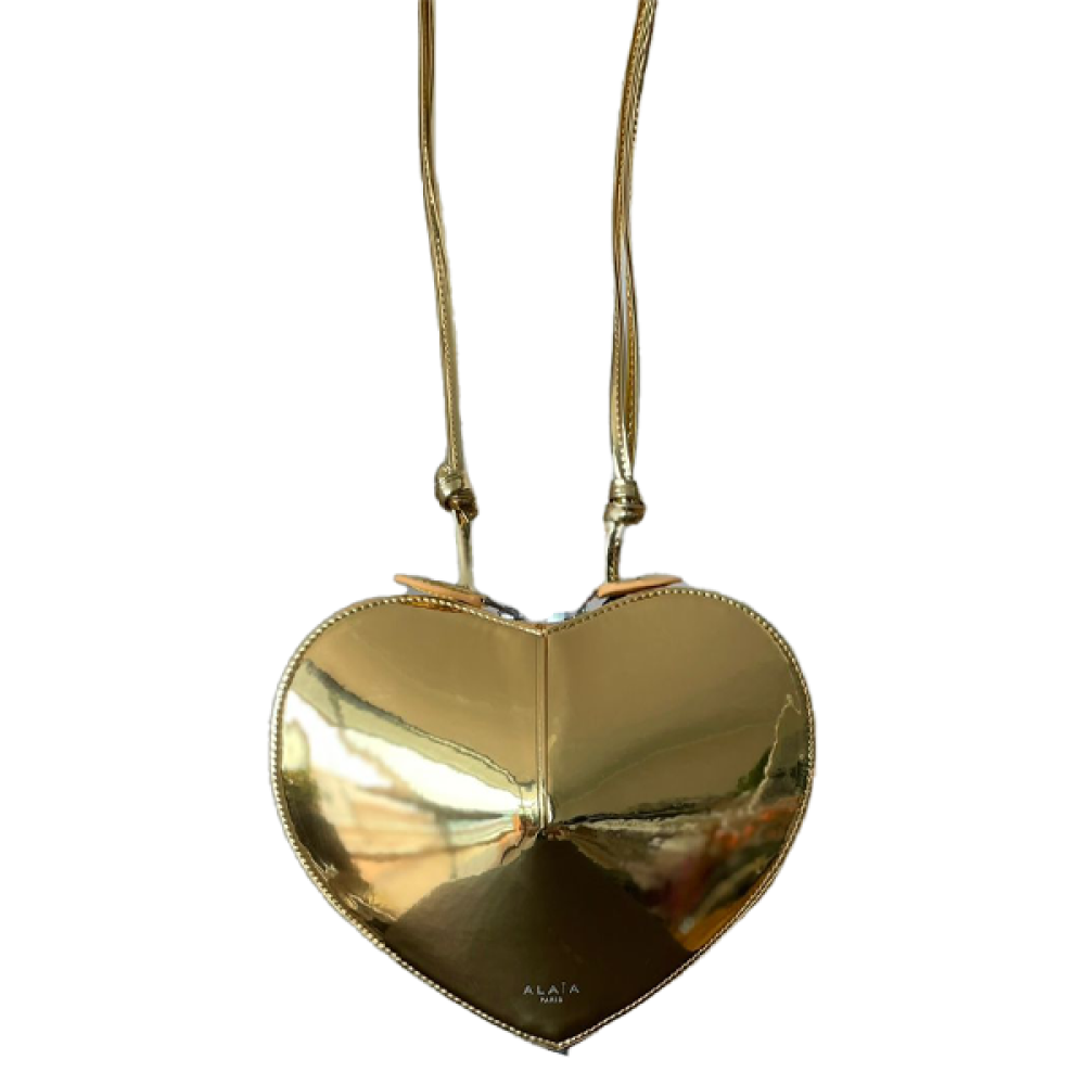 حقيبة ذهبية لامعة للنساء من الايا بشكل قلب تصميم عصري
