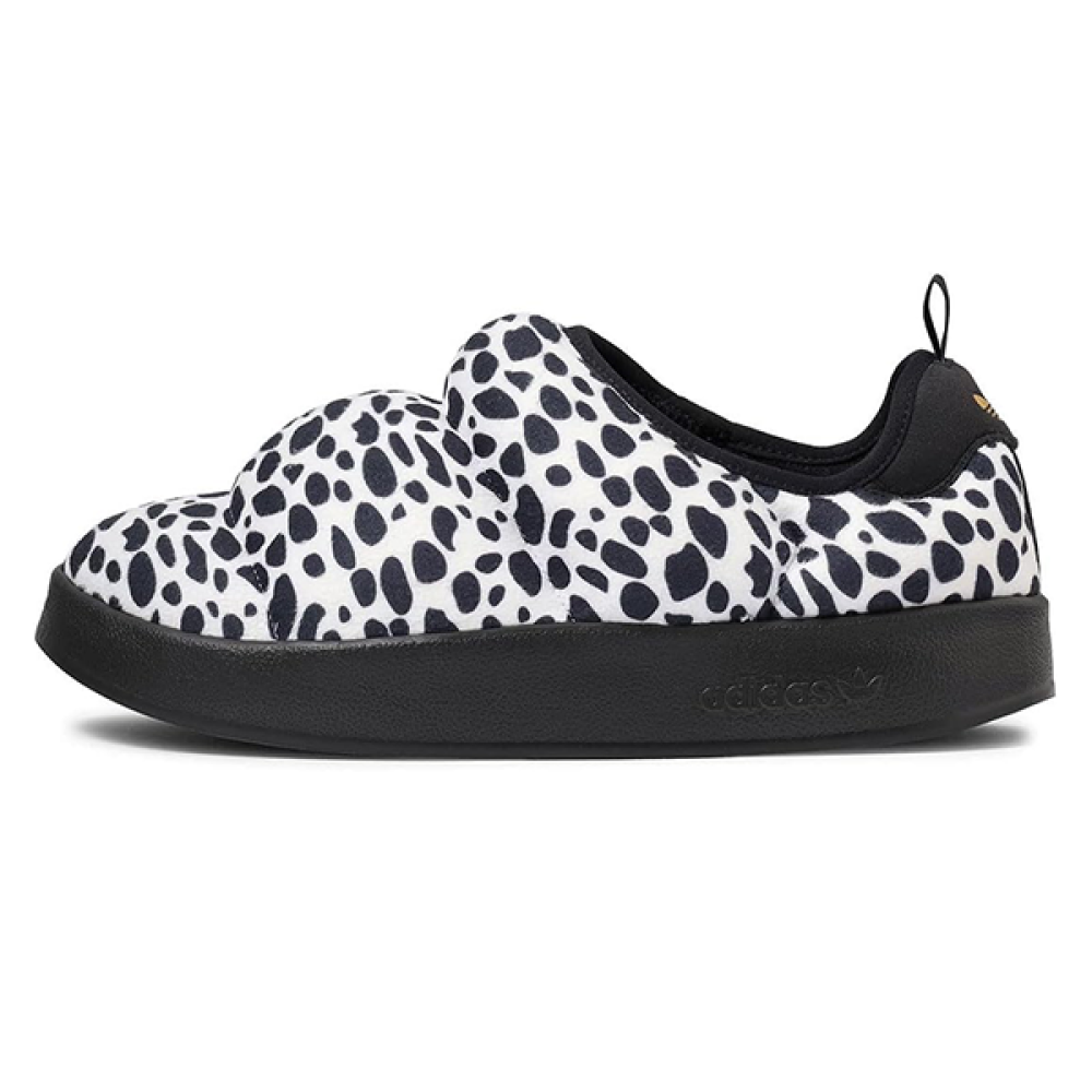 شوز فلات اديداس Puffylette بلاك وايت منقط للجنسين