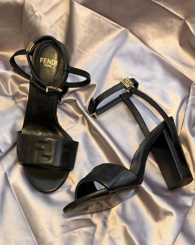 Fendi Delfina Women's Black Strap High Heel Sandal | ESEVEN STORE
