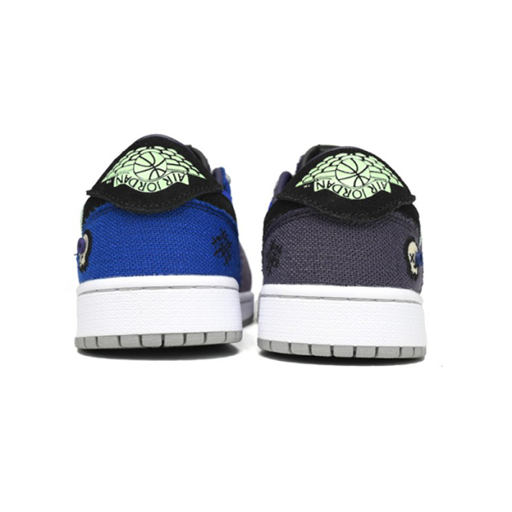 まっくす Zion X Jordan 1 Low Unisex Shoe Navy Grey - E-SEVEN STORE