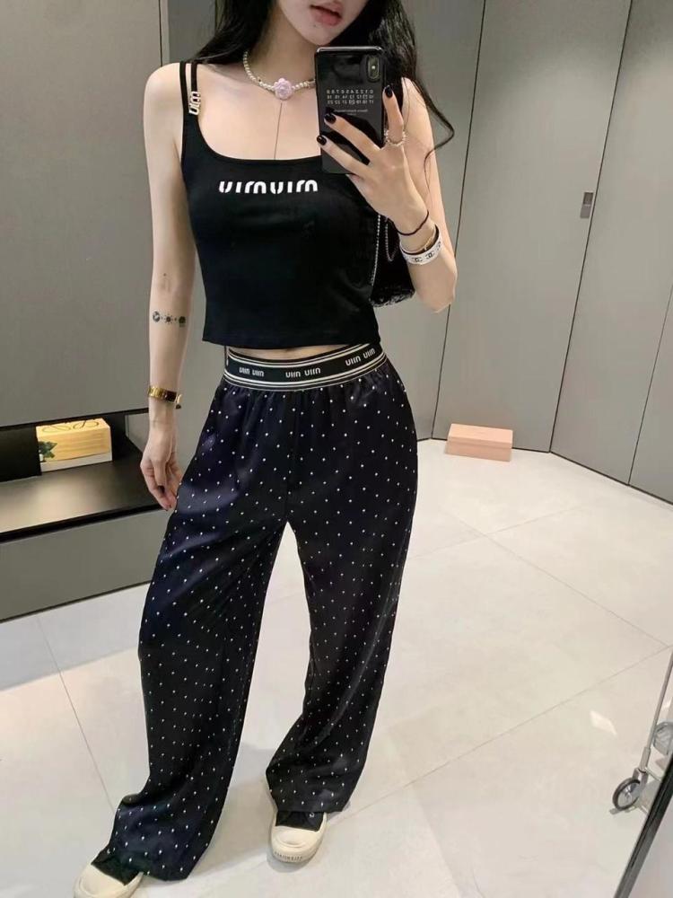 パンツ miumiu ladies line wide straight slacks miumiu ladies line wide straight slacks