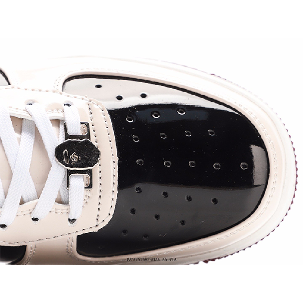 Marvel x BAPE Shiny White and Black Logo Blue Sneakers - E-SEVEN STORE