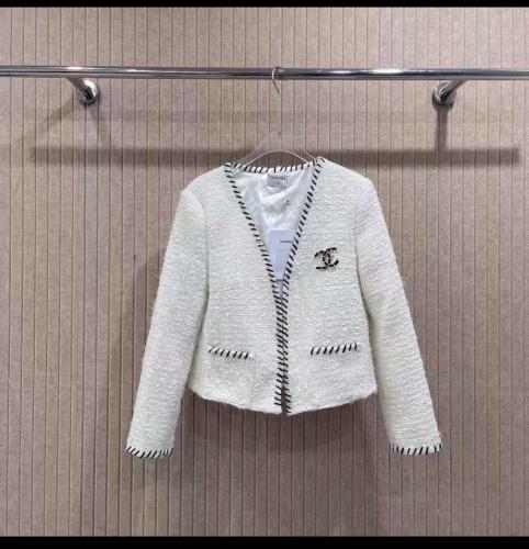 Chanel Women's Elegant Jacket, Short Style, Warm, White - E