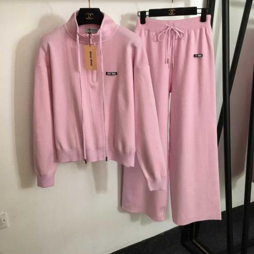 Miu Miu Women's Sporty Comfortable Set in Pink - E-SEVEN STORE