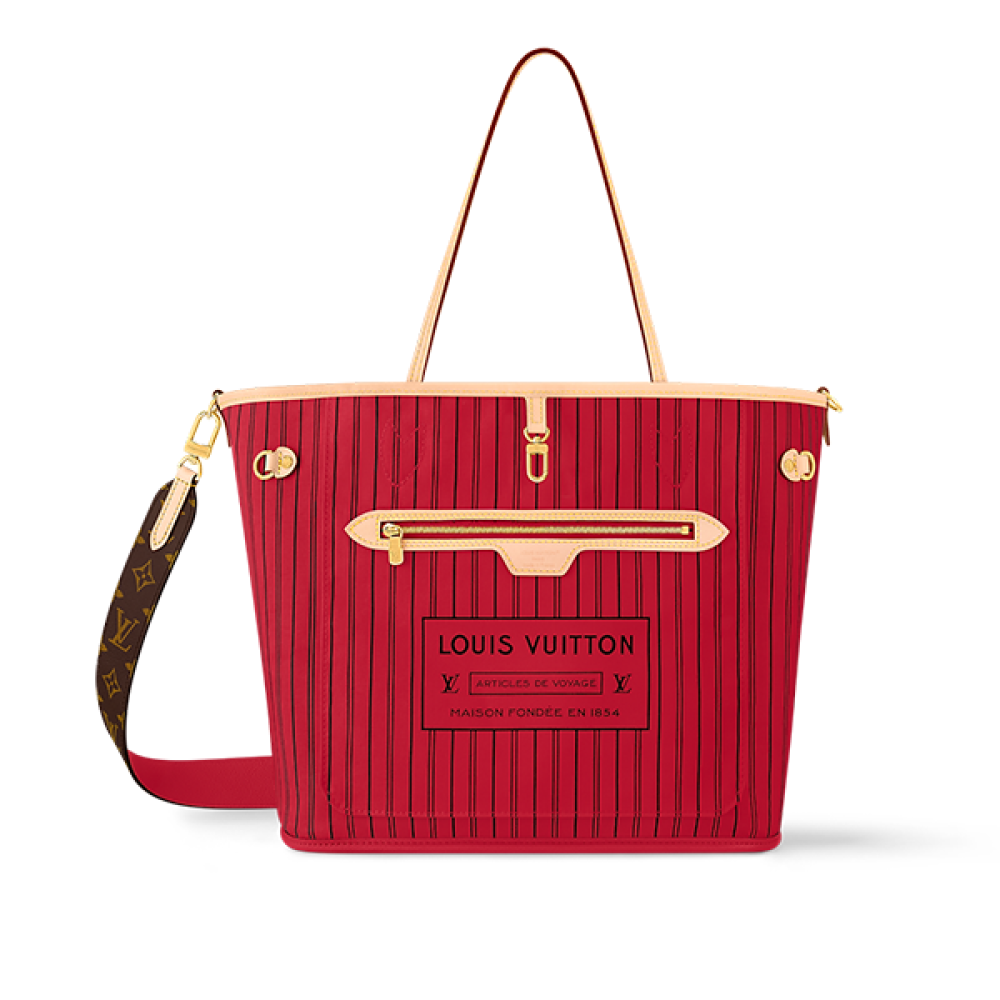 LOUIS VUITTON NEVERFULL ポーチ　RED Louis Vuitton Neverfull Red Fashion Handbag with Shoulder