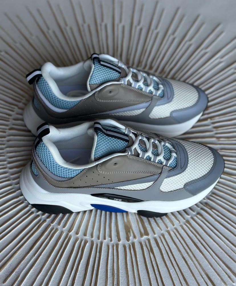 Dior Men's B22 Mesh Sneakers in Grey and Blue