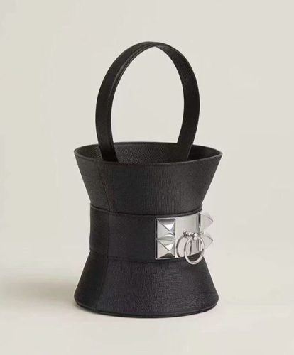 Mini Hermes Medor bag with handle, black - E-SEVEN STORE