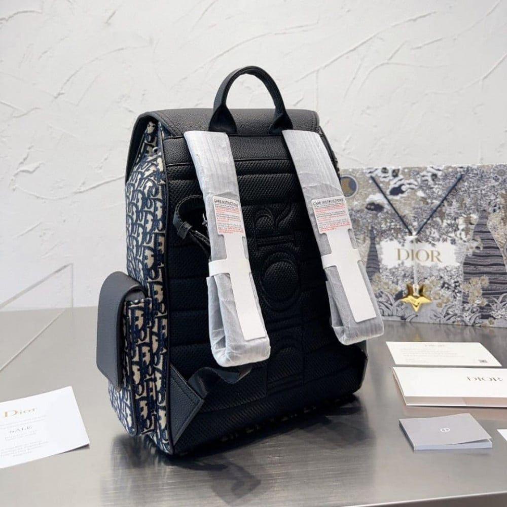 【アン】 Dior Unisex Backpack D Print Black - E-SEVEN STORE