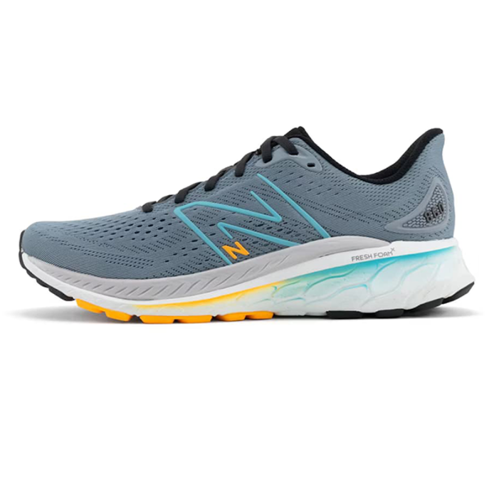 New Balance Fresh Foam Men's Running Shoe - Grey with Blue and Orange