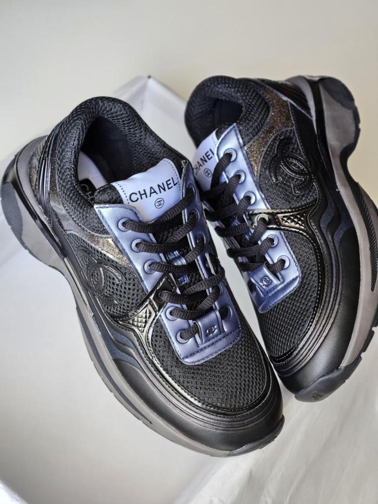 Chanel Women's Black and Purple Daily Sneakers - E-SEVEN STORE