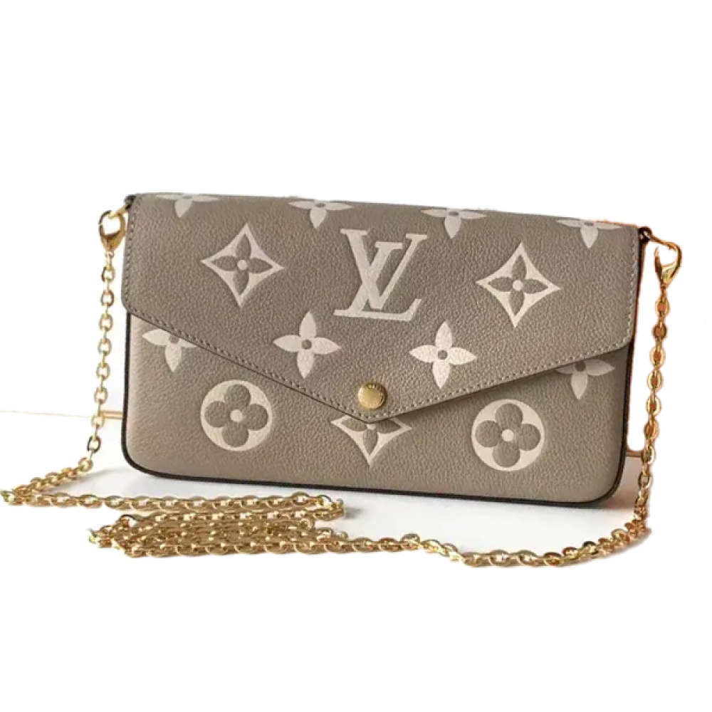 Louis Vuitton Monogram Leather Grey Stylish Clutch with Brand Logos