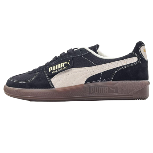 Puma Unisex Flat Sneakers in Black with White Stripes - E-SEVEN STORE