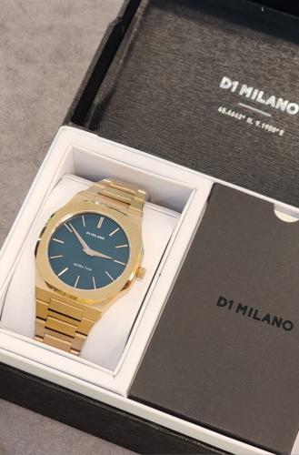 D1 Milano men's metal wristwatch, gold green | ESEVEN STORE