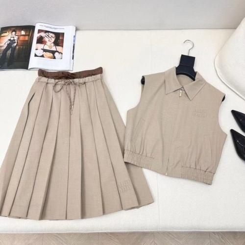 ミニスカート MiuMiu SS25 Beige cotton mini skirt (MG2383SOOO1UPX F0065) MiuMiu SS25 Beige cotton mini skirt (MG2383SOOO1UPX F0065