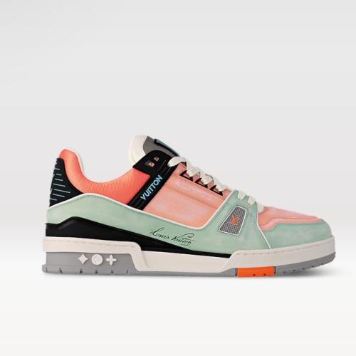 سنيكرز رجالي لويس فيتون LV Trainer فاخر اخضر اورنج