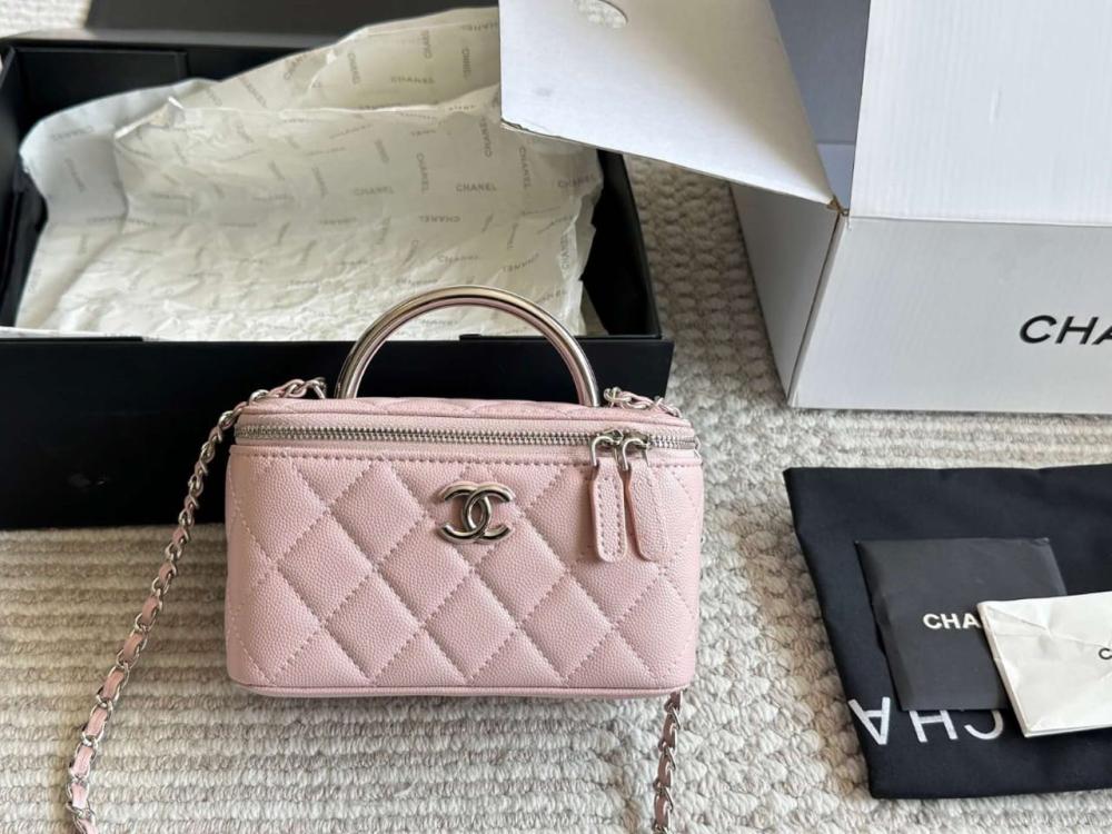  Chanel Vanity Bag with Top Handle and Shoulder Strap in